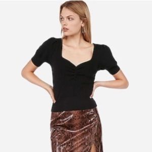 Express X Negin Mirsalehi Puff Sleeve Top Black Small